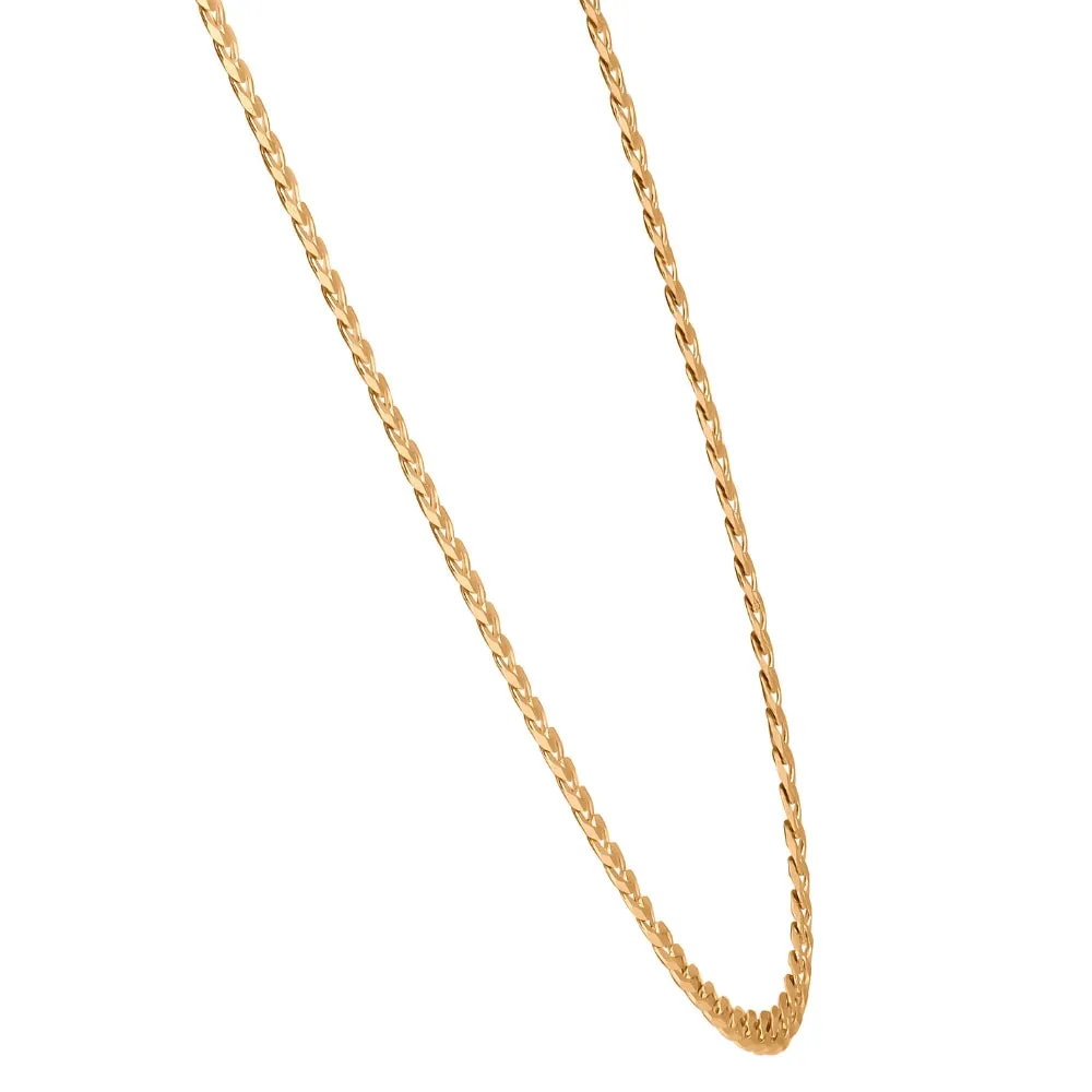 14k Yellow Gold 24" Cuban Link Chain Men's Necklace 3mm Wide