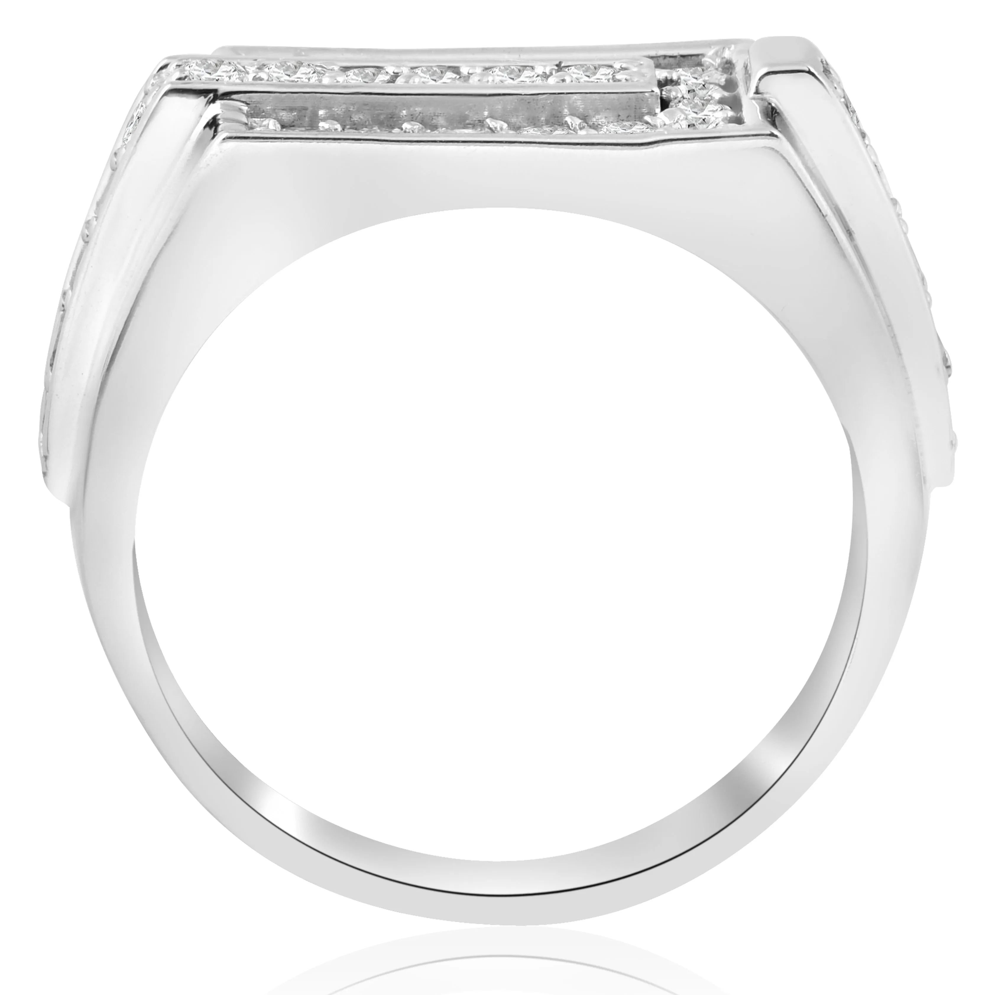 3/4ct Diamond Mens Wedding Ring 10k White Gold