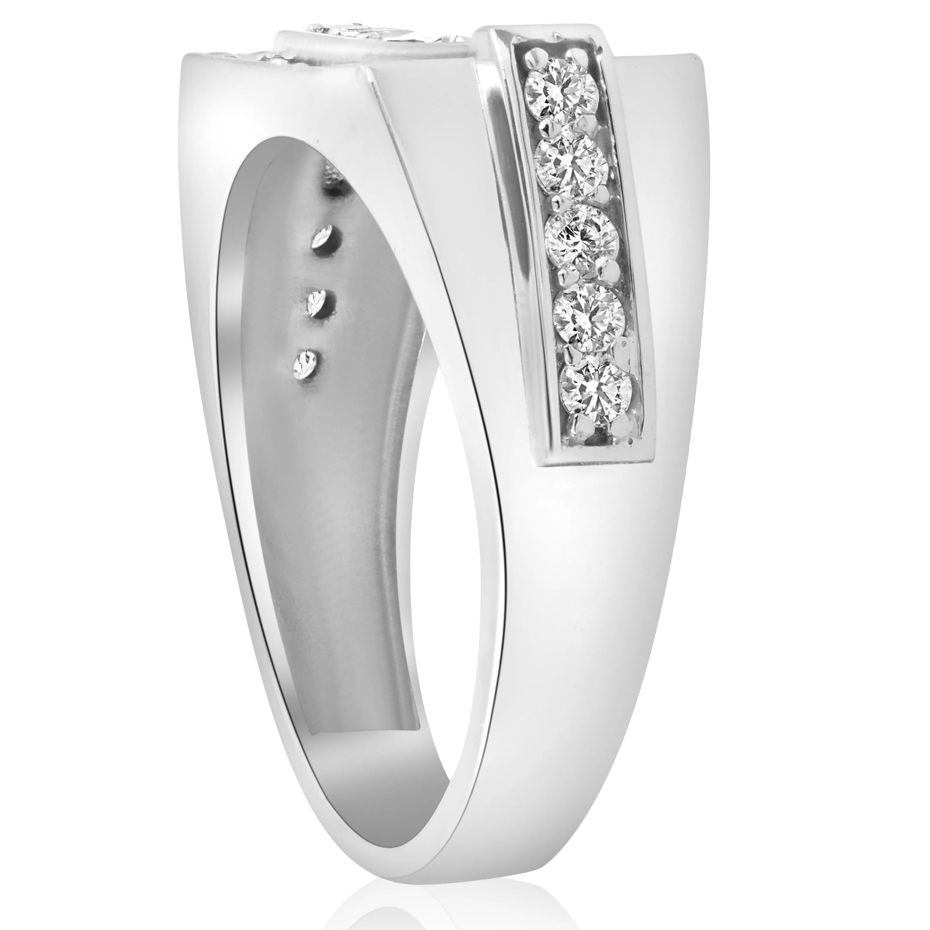 3/4ct Diamond Mens Wedding Ring 10k White Gold