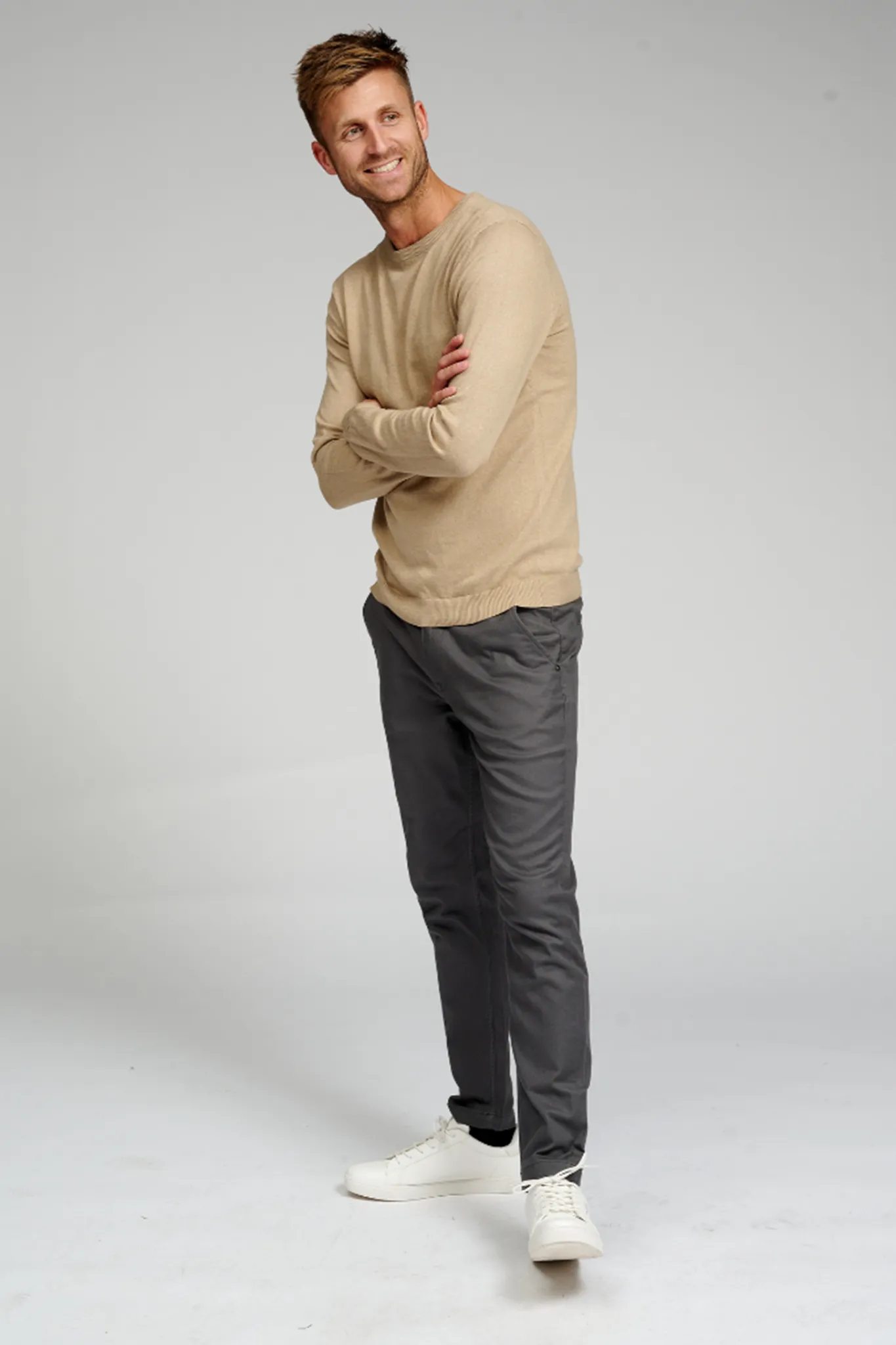 Basic Knit Crewneck - Beige