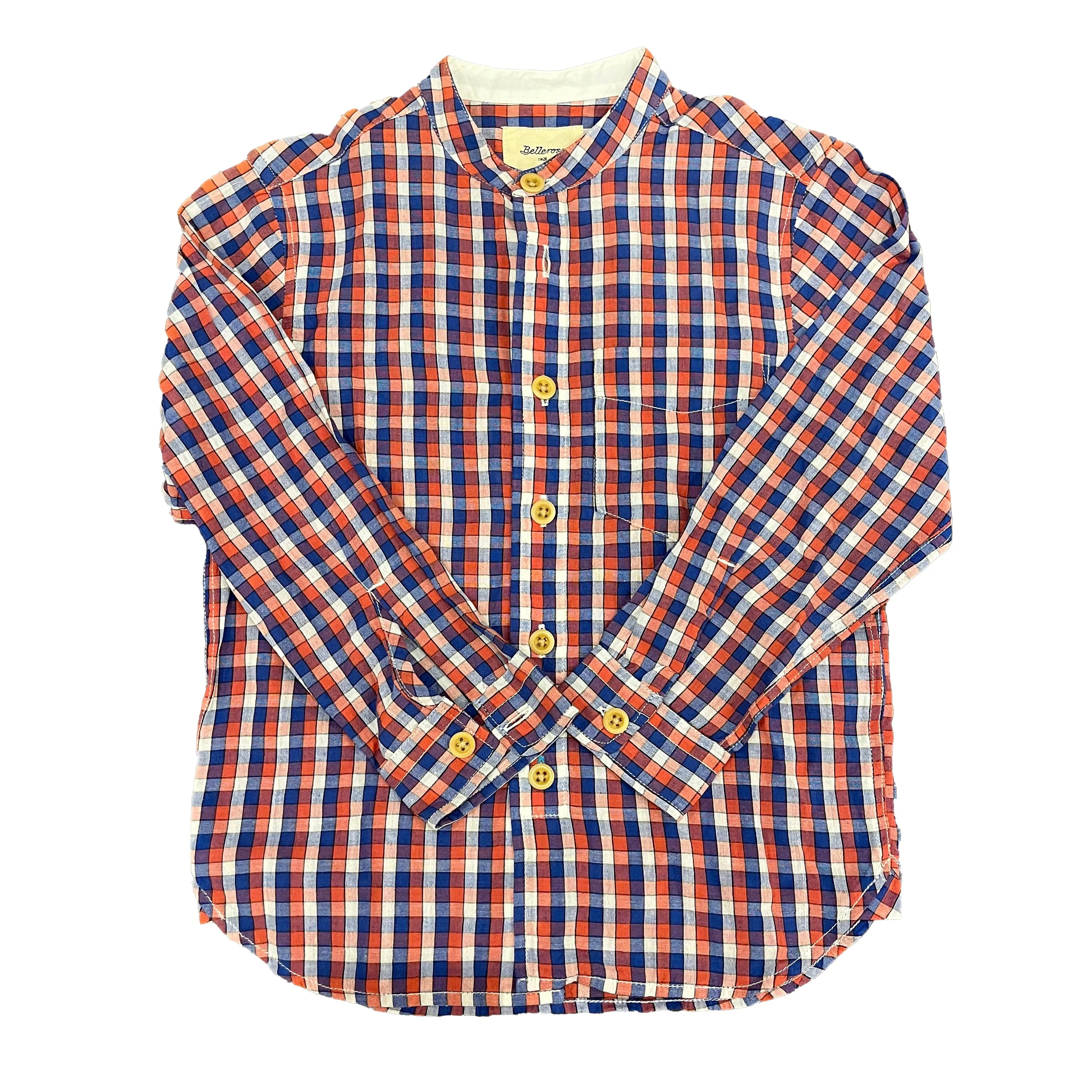 Bellerose Boys Red | Blue Check Button Down Long Sleeve