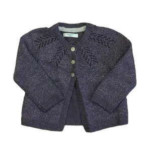 Boden Girls Purple Sparkle Cardigan
