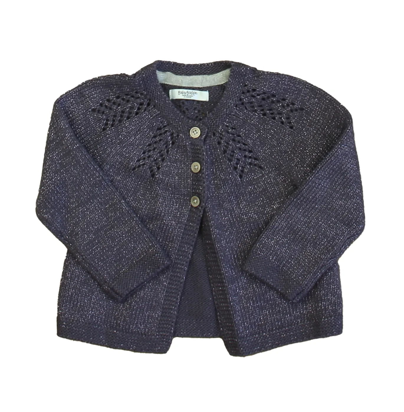 Boden Girls Purple Sparkle Cardigan