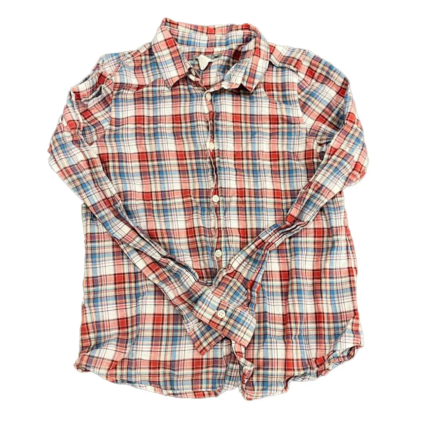 Bonpoint Girls Blue | Pink Plaid Blouse