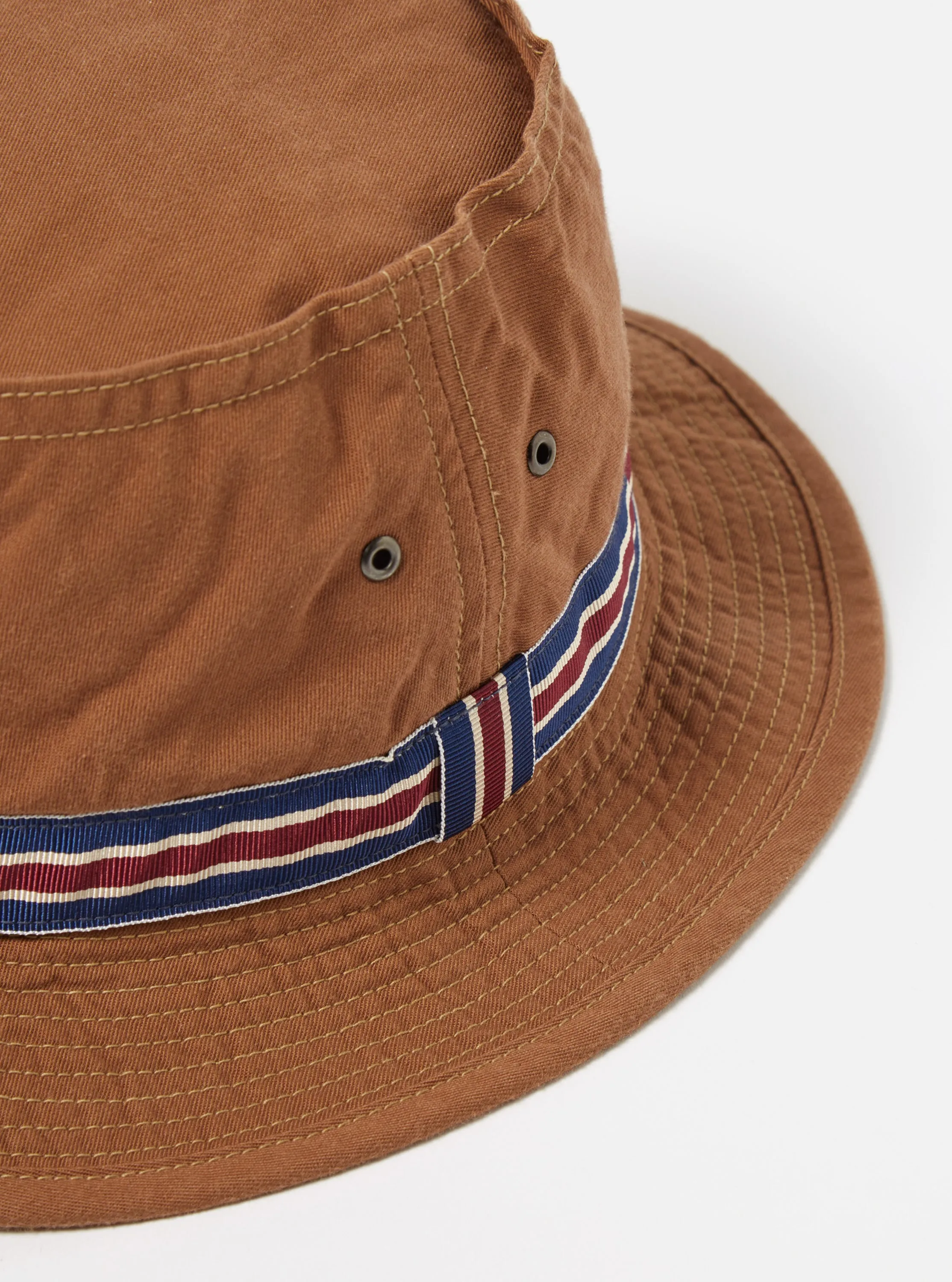 cableami® Loose Light Pork Pie Hat in Brown Chino Cotton