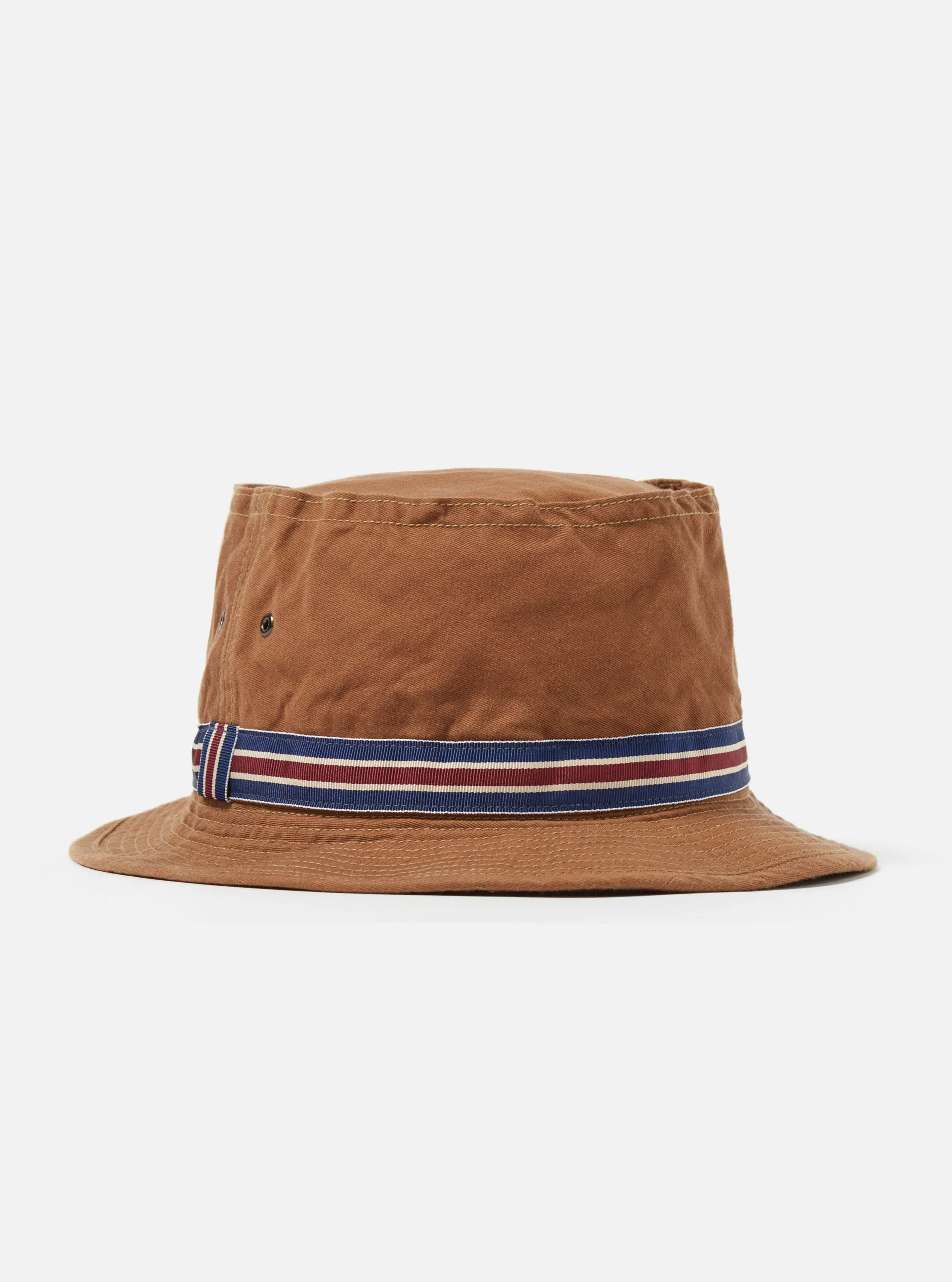 cableami® Loose Light Pork Pie Hat in Brown Chino Cotton