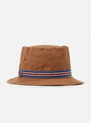 cableami® Loose Light Pork Pie Hat in Brown Chino Cotton