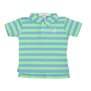 Classic Prep Boys Cornflower Blue | Summer Green Polo Shirt Size: 9-12 Months