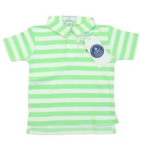 Classic Prep Boys Summer Green | Bright White Polo Shirt Size: 12-24 Months
