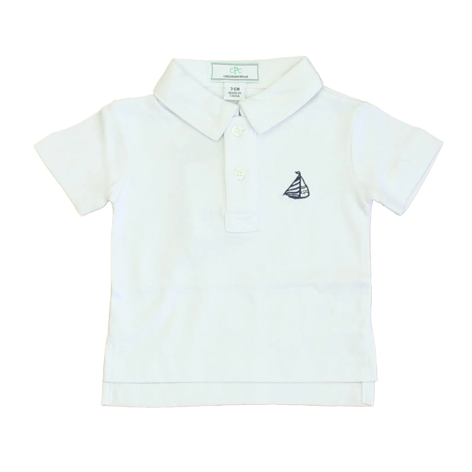 Classic Prep Boys White Polo Shirt Size: 6-9 Months