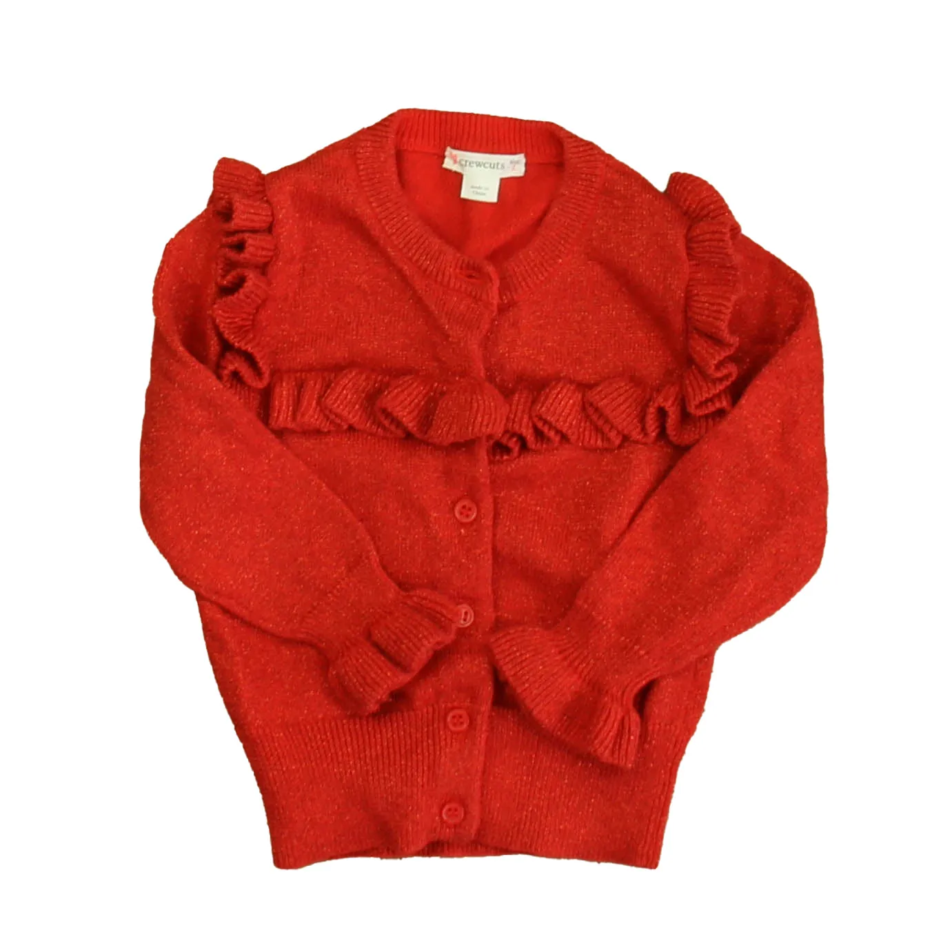 Crewcuts Girls Red Sparkle Cardigan