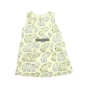 Crewcuts Girls White | Blue | Black Elephants Dress