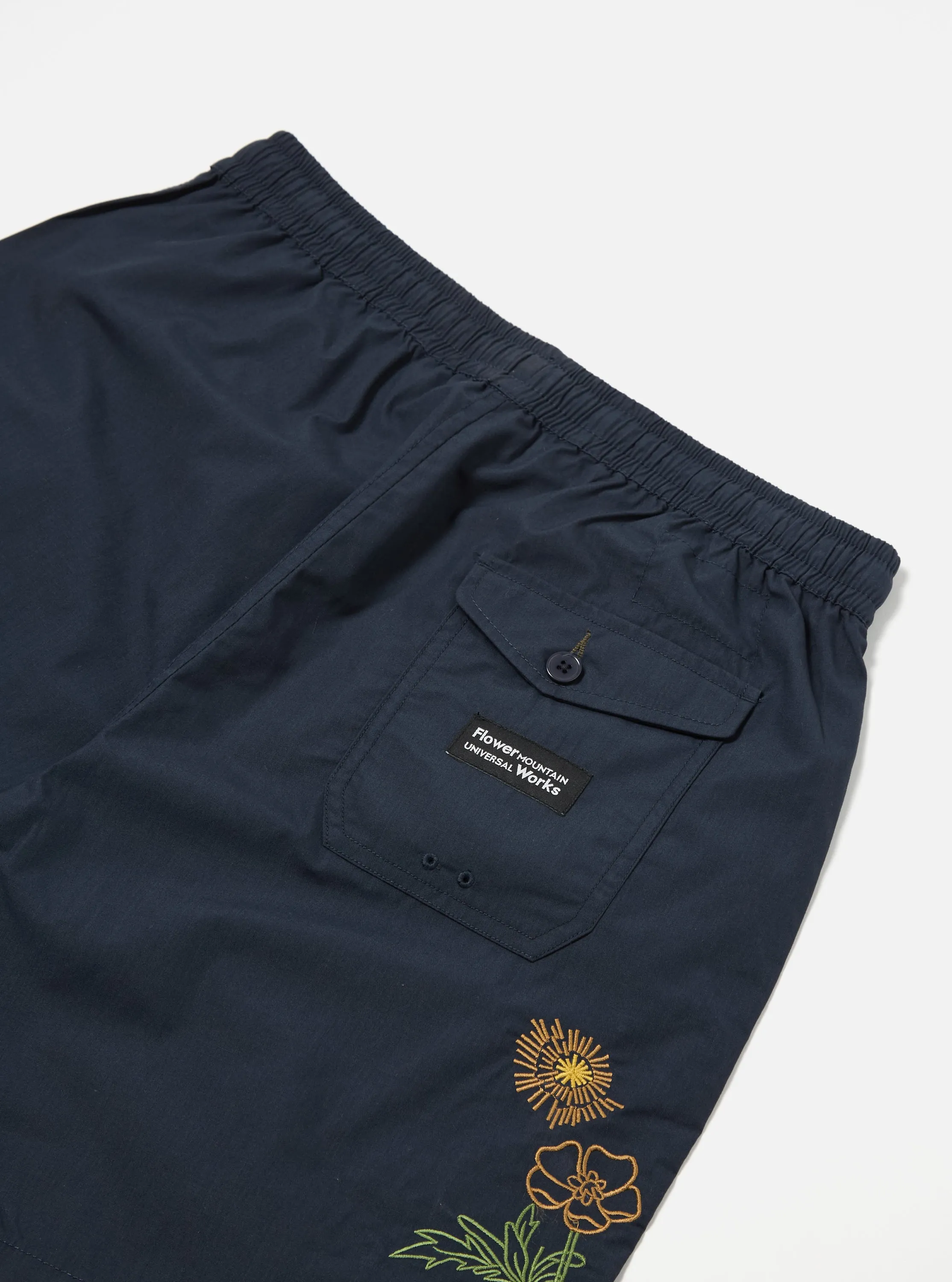 Flower Mountain x Universal Works Beach Short in Navy Recycled Polytech