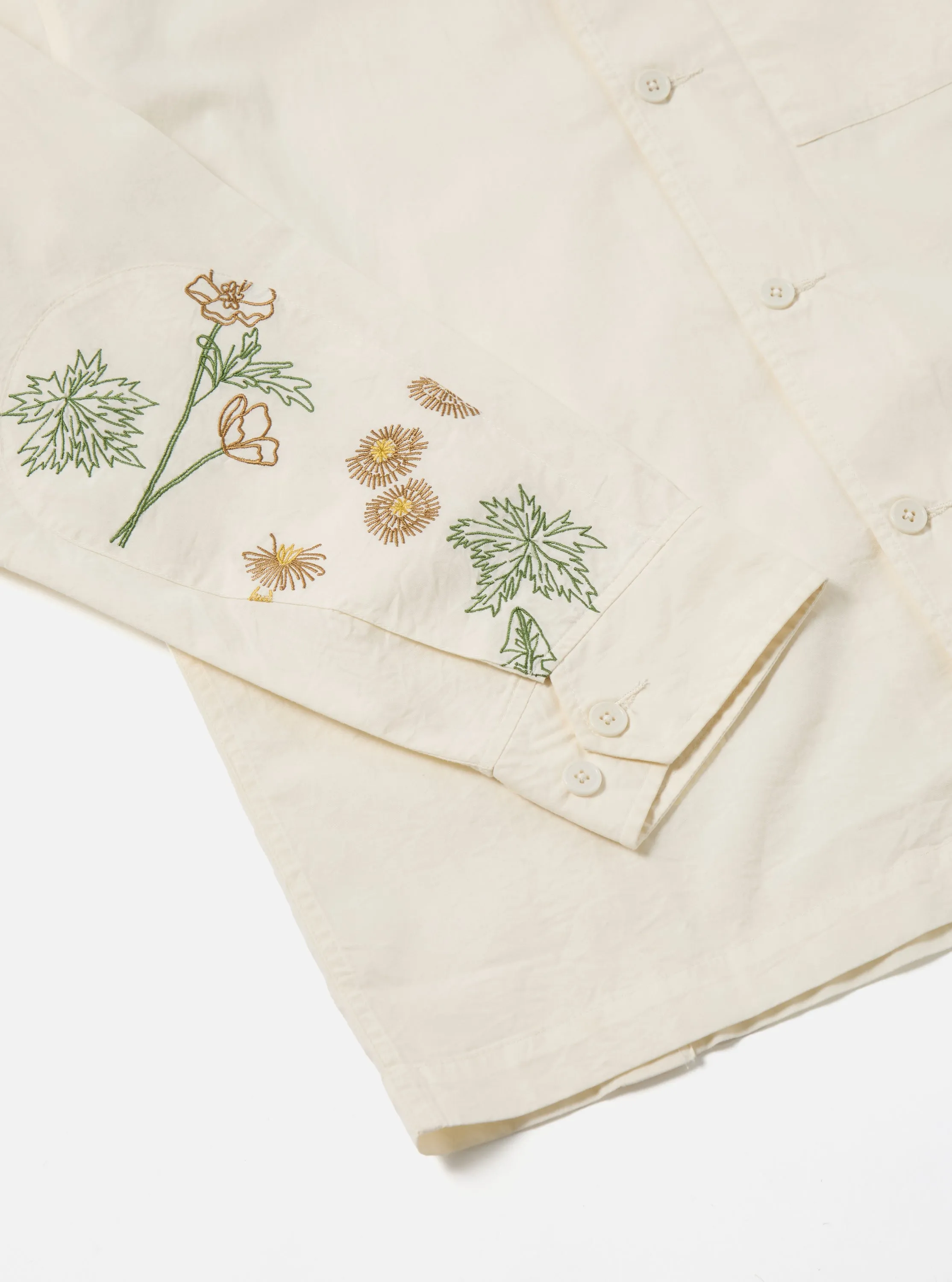 Flower Mountain x Universal Works Cruiser Shirt in Ecru Broadcloth