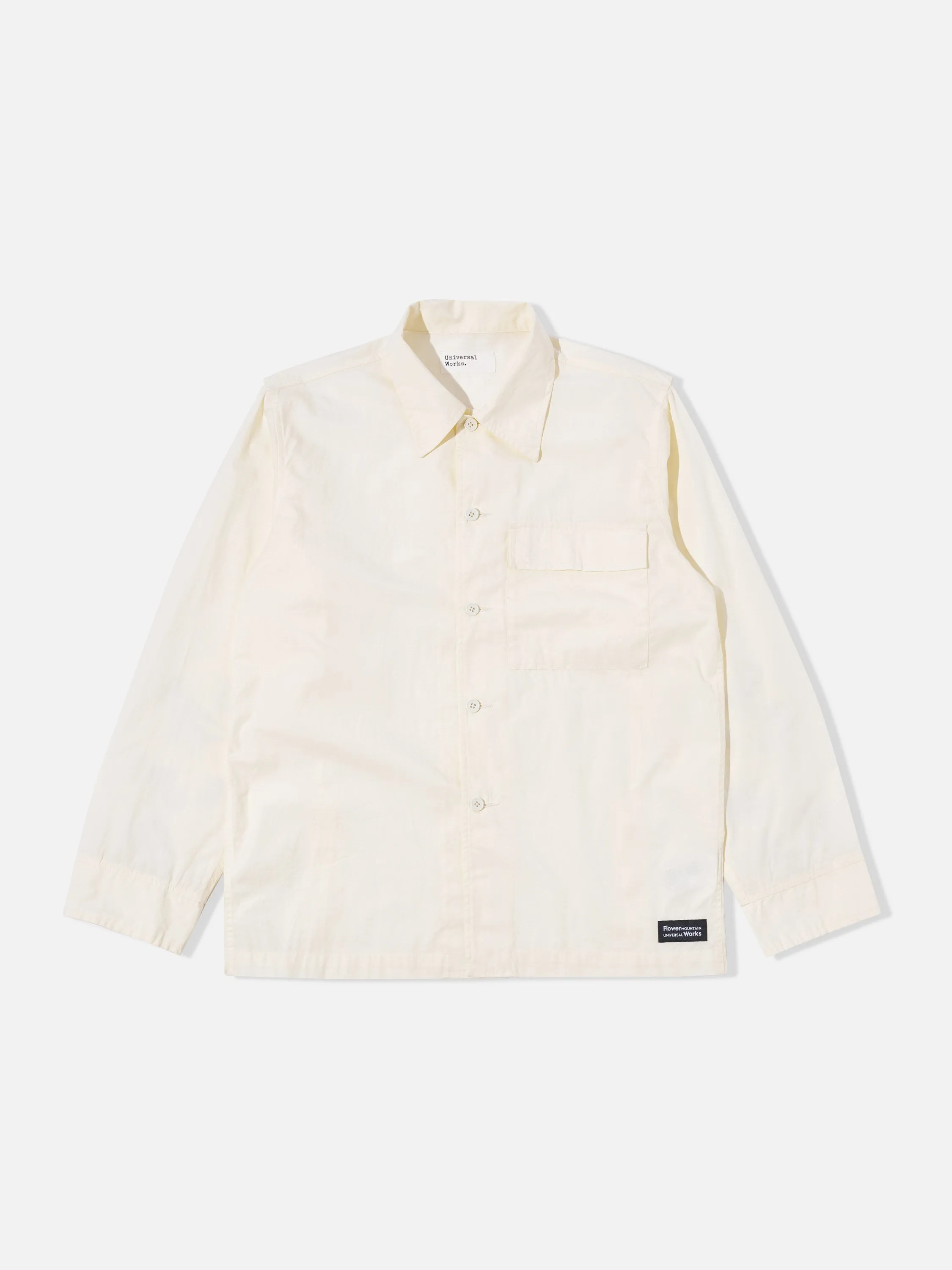 Flower Mountain x Universal Works Cruiser Shirt in Ecru Broadcloth
