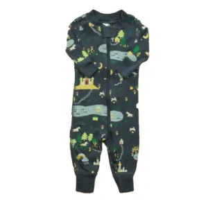 Hanna Andersson Boys Blue | Gray 1-piece Non-footed Pajamas
