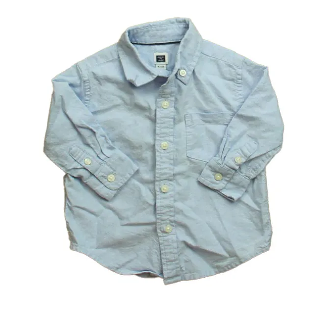 Janie and Jack Boys Blue Button Down Long Sleeve