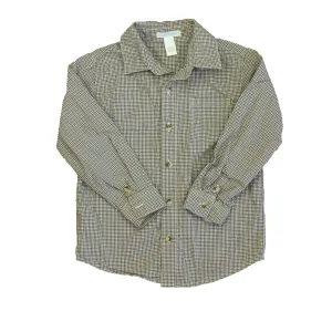 Janie and Jack Boys Brown Plaid Button Down Long Sleeve