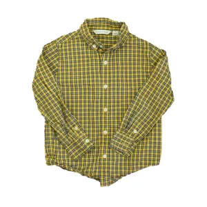 Janie and Jack Boys Yellow | Blue Plaid Button Down Long Sleeve