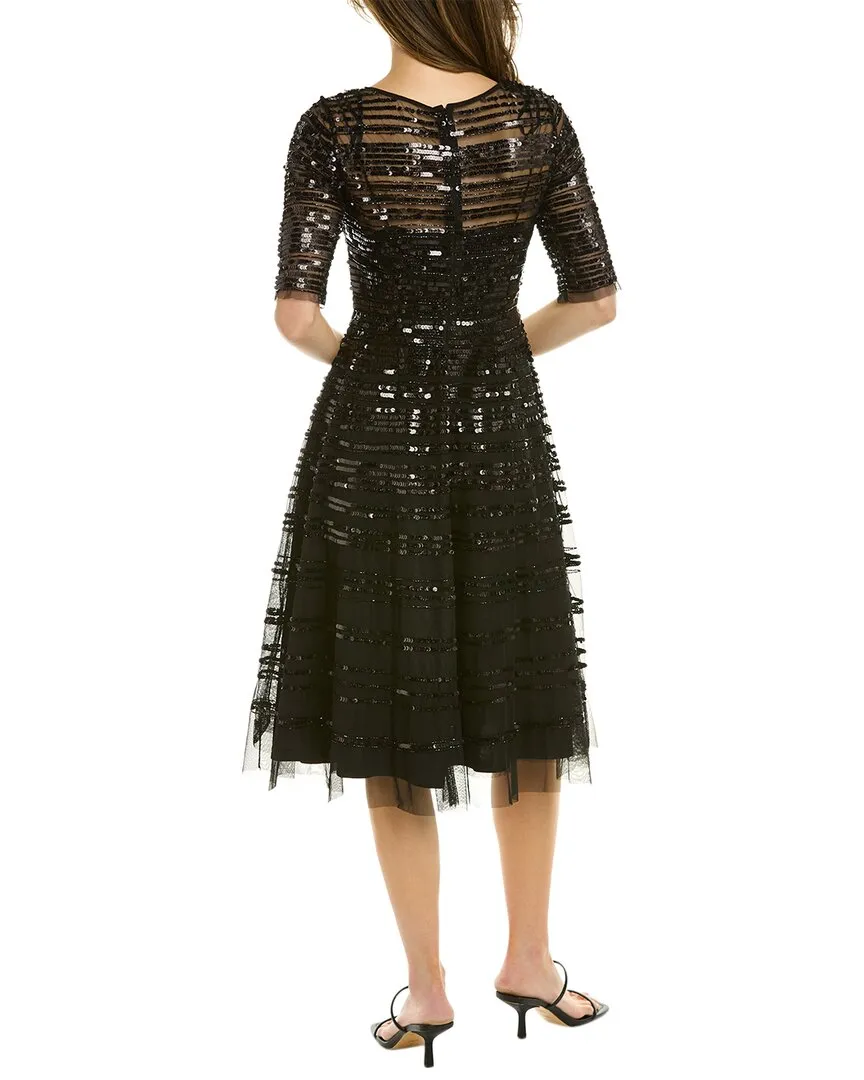 Johnny Was Beaded Mesh A-Line Dress