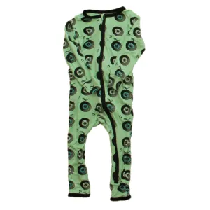 Kickee Pants Boys Aqua Tires 1-piece Non-footed Pajamas