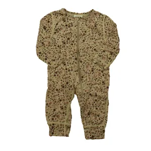 Kuling Girls Mauve Floral 1-piece Non-footed Pajamas