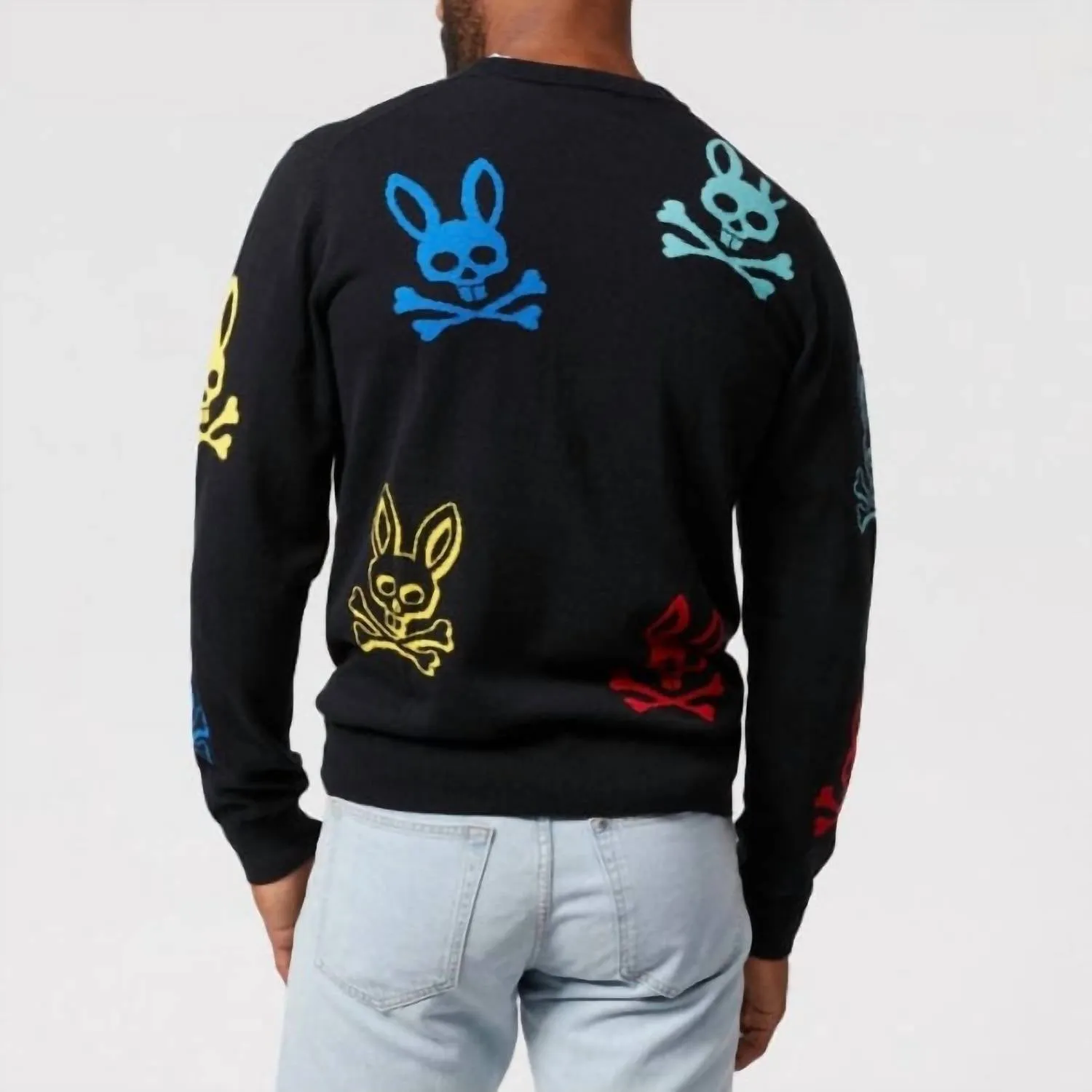 Lacomb All Over Bunny Sweater In Black