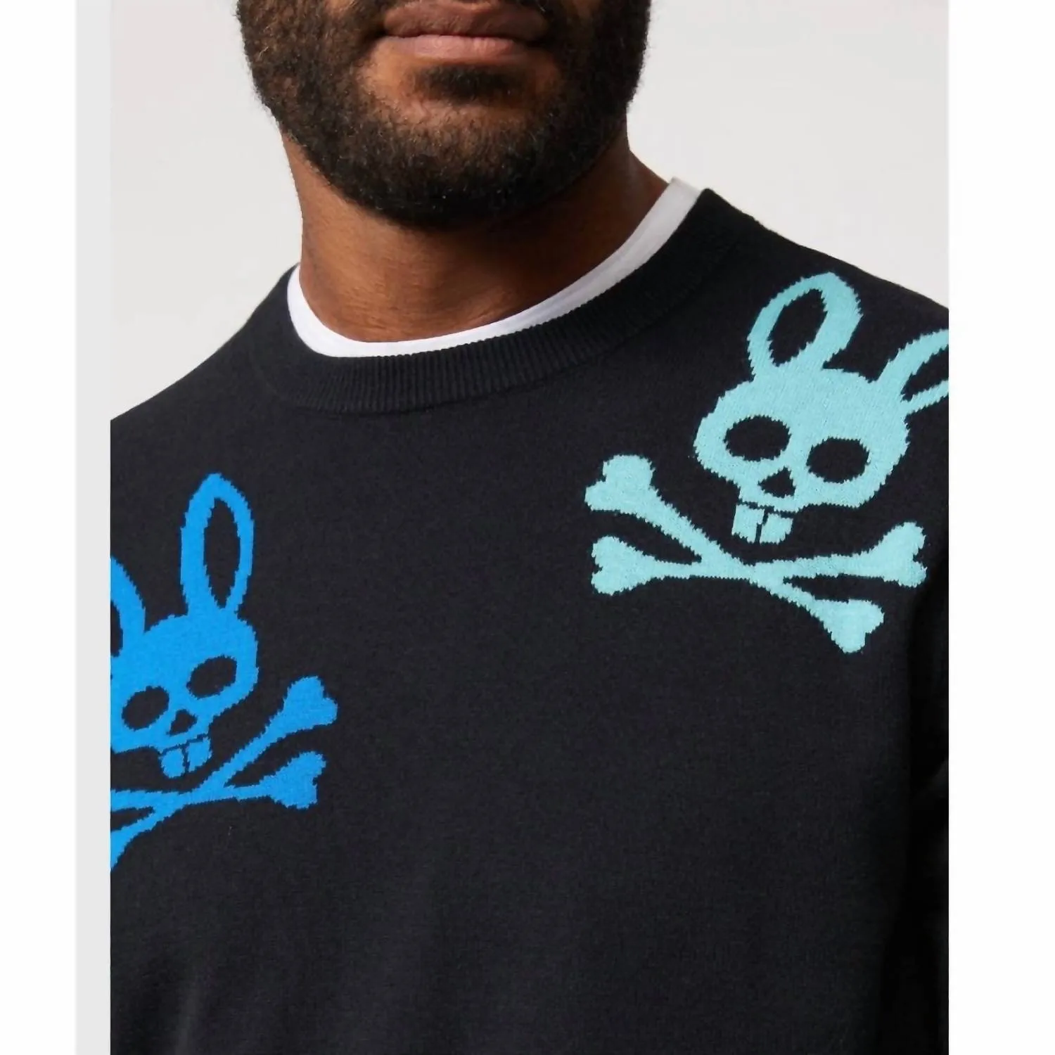 Lacomb All Over Bunny Sweater In Black