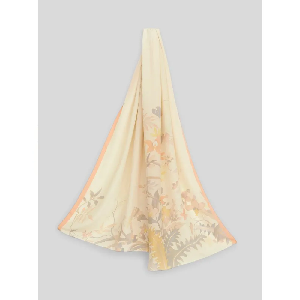 Leafy Floral Silk Scarf