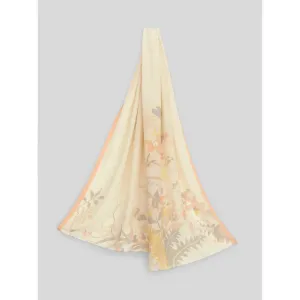 Leafy Floral Silk Scarf