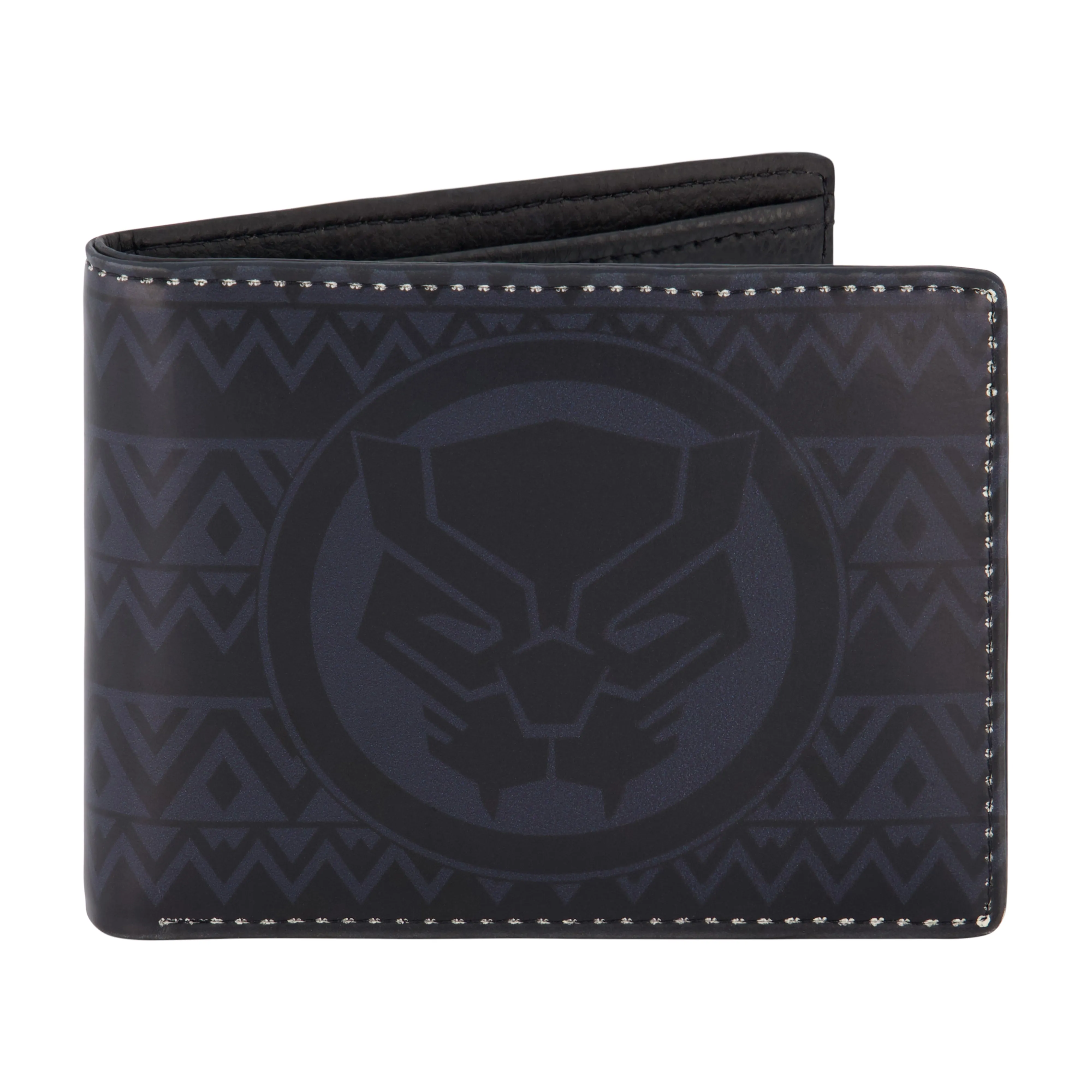 MARVEL BLACK PANTHER LOGO Bifold Wallet, Slim Wallet with Decorative Tin for Men and Women