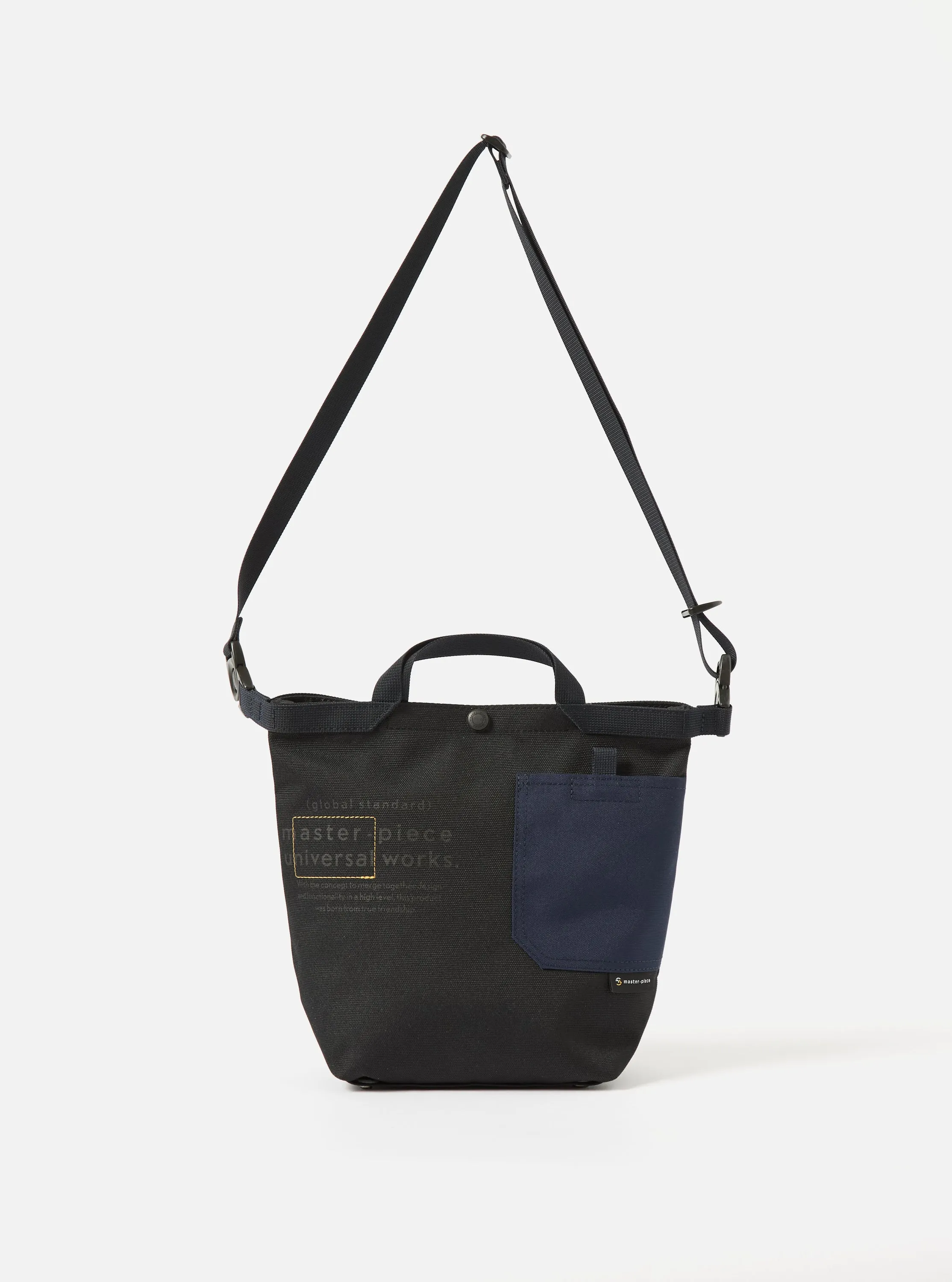 master-piece x Universal Works Small Tote Bag in Black Recycled Tech Canvas