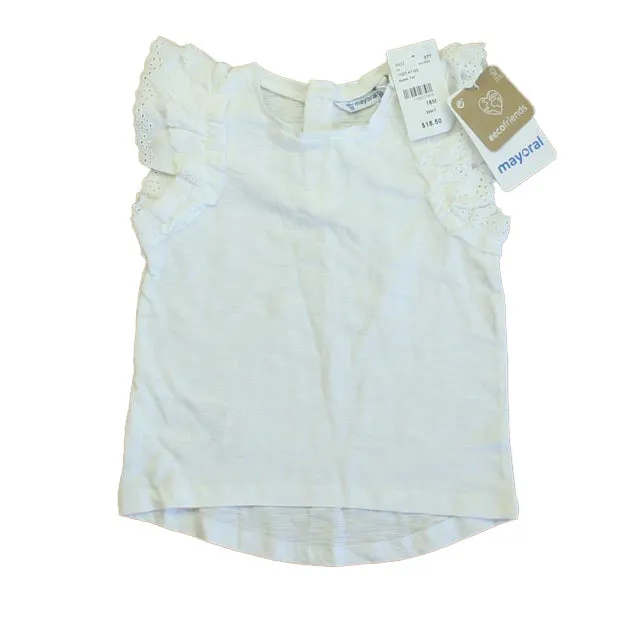 Mayoral Girls White Short Sleeve Shirt