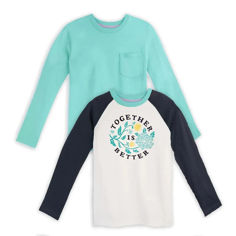 Mightly Girls Together is Better | Navy Long Sleeve T-Shirt