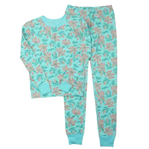 Mightly Girls Turquoise | Tiger Lily 2-piece Pajamas