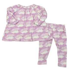 Milkbarn Girls Lavender | White Apparel Sets