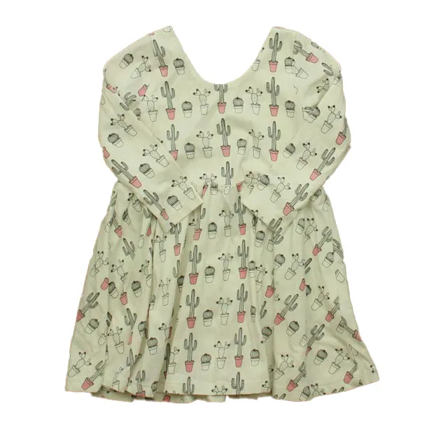 Monica & Andy Girls Ivory | Black Cactus Dress