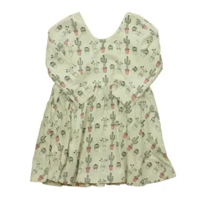 Monica & Andy Girls Ivory | Black Cactus Dress