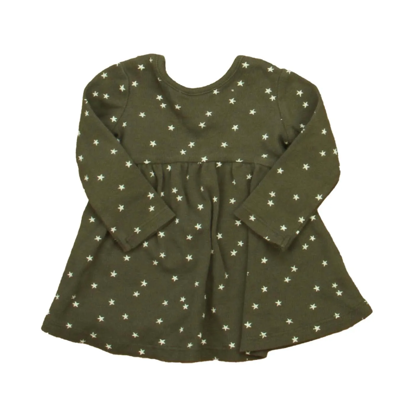 Quincy Mae Girls Olive Stars Dress
