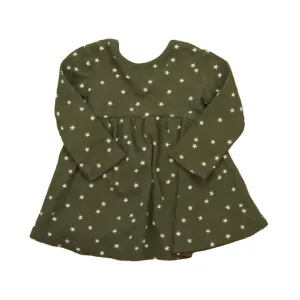 Quincy Mae Girls Olive Stars Dress
