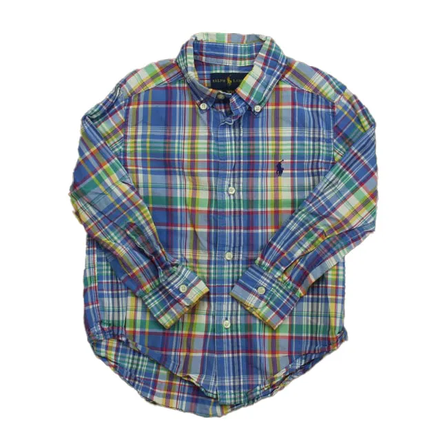 Ralph Lauren Boys Blue | Green | Yellow Plaid Button Down Long Sleeve