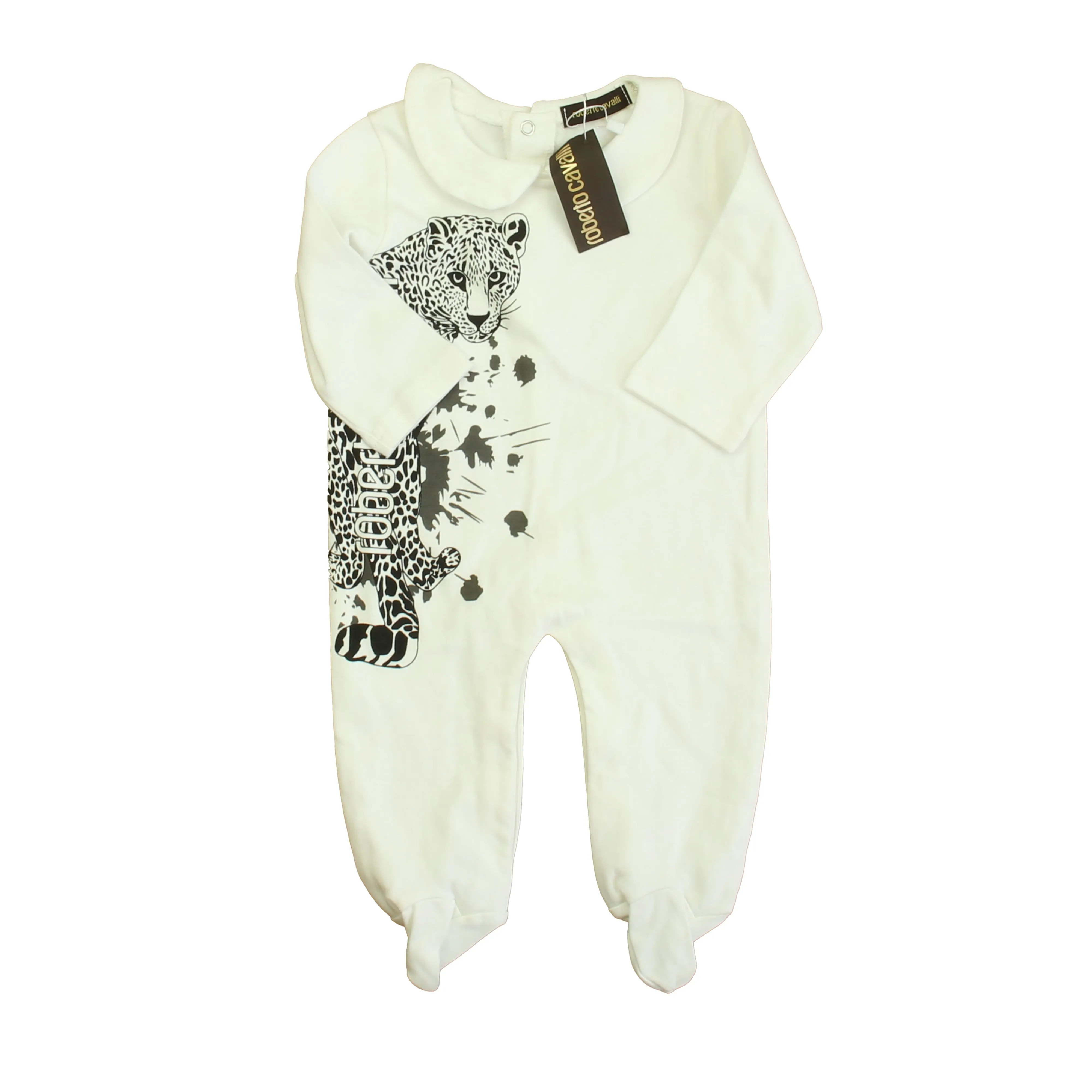 Roberto Cavalli Boys White | Black Cheetah Long Sleeve Outfit