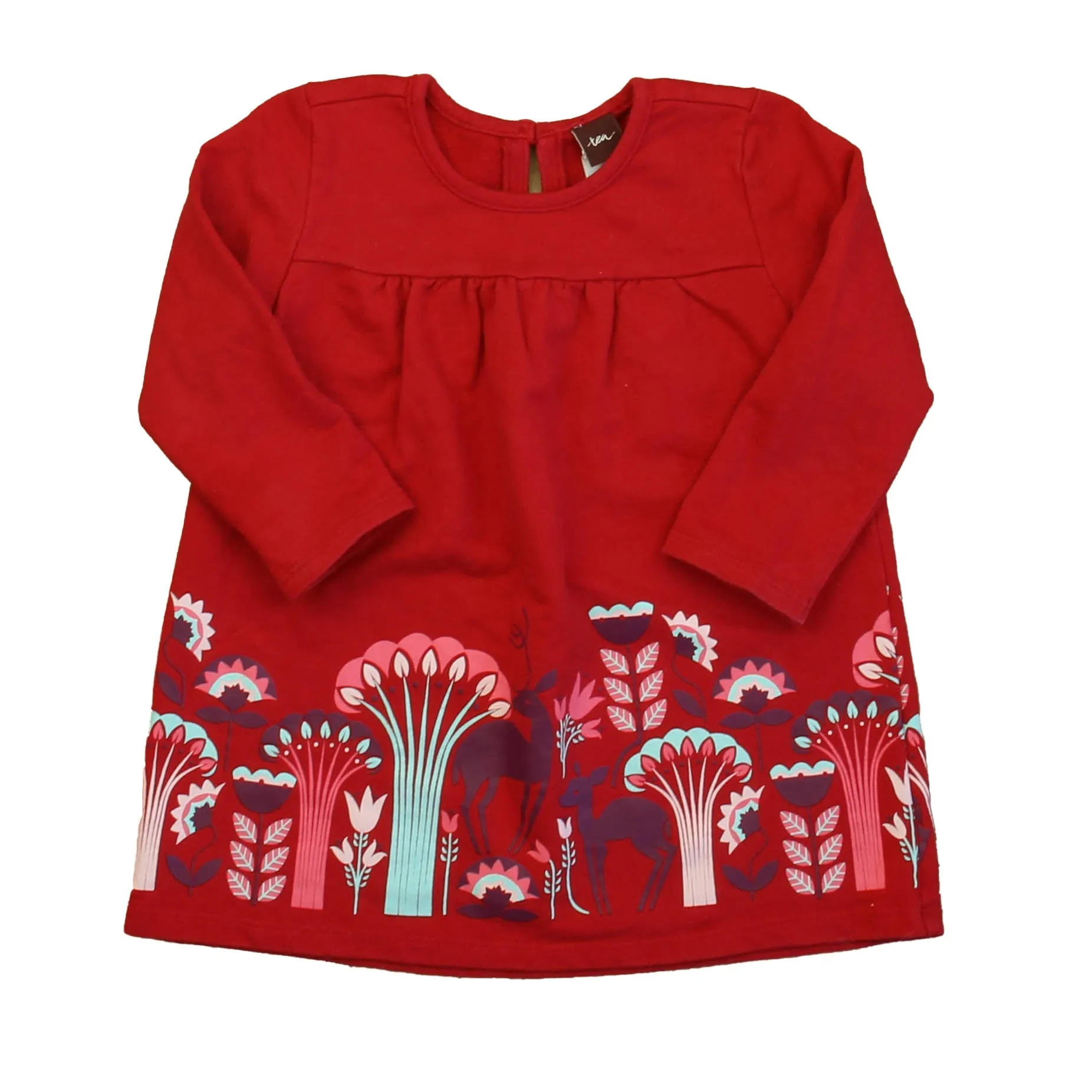 Tea Girls Red Floral Dress
