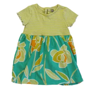 Tea Girls Yellow | Green Floral Dress