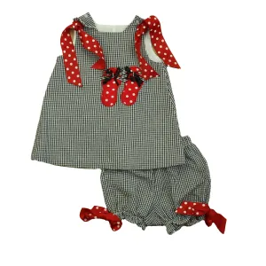 The Bailey Boys Girls Black | White | Red Flip Flops Apparel Sets
