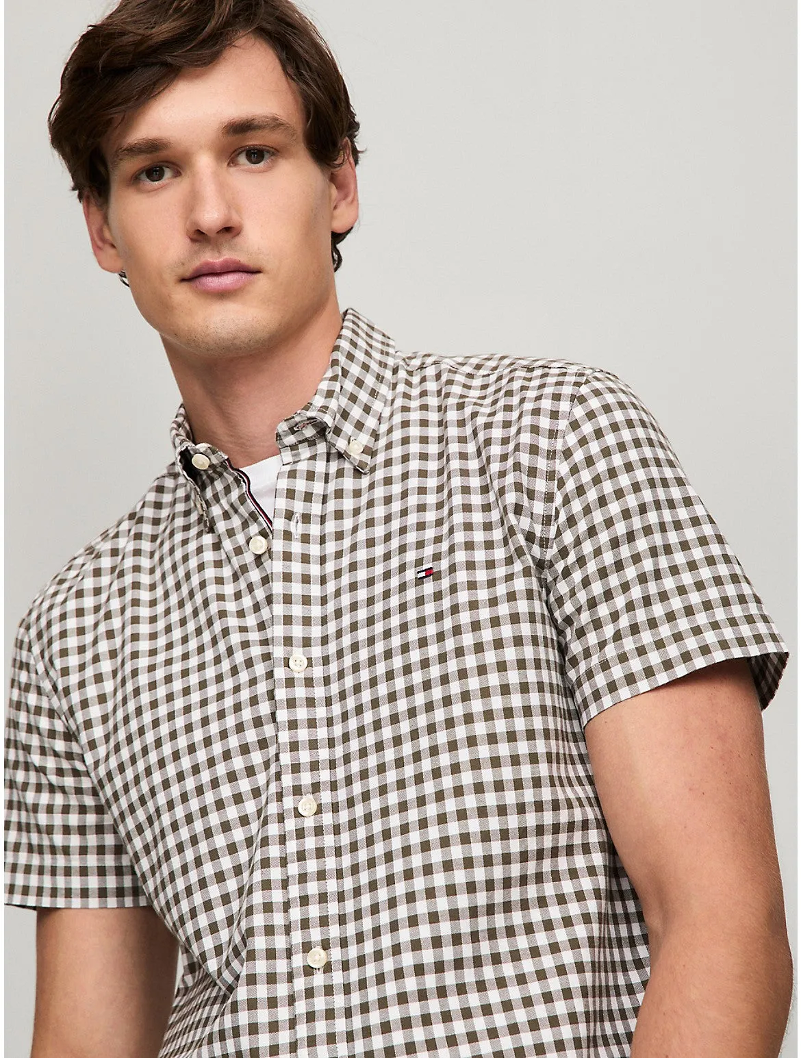 Tommy Hilfiger Men's Gingham Regular Fit Oxford Shirt