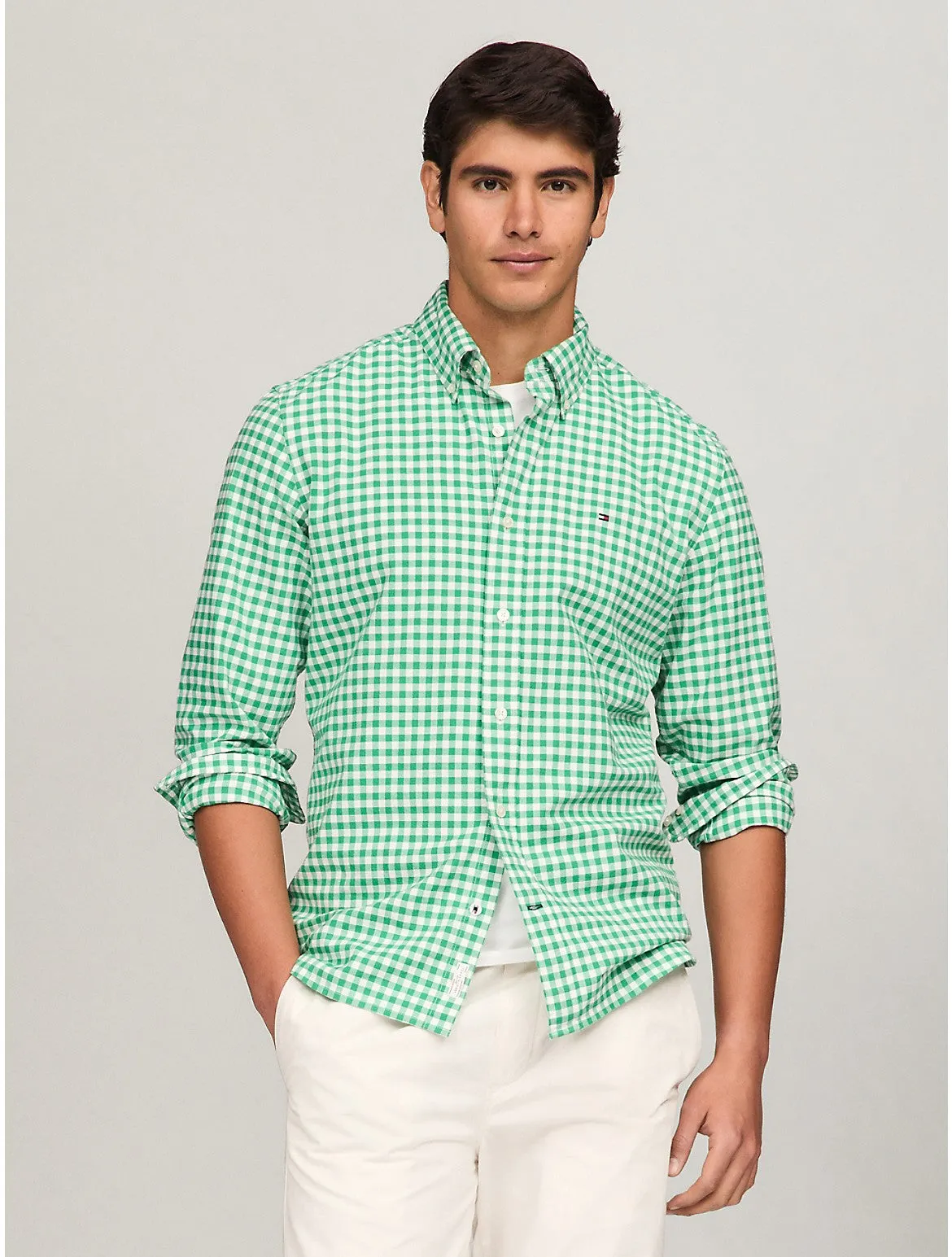 Tommy Hilfiger Men's Gingham Regular Fit Oxford Shirt