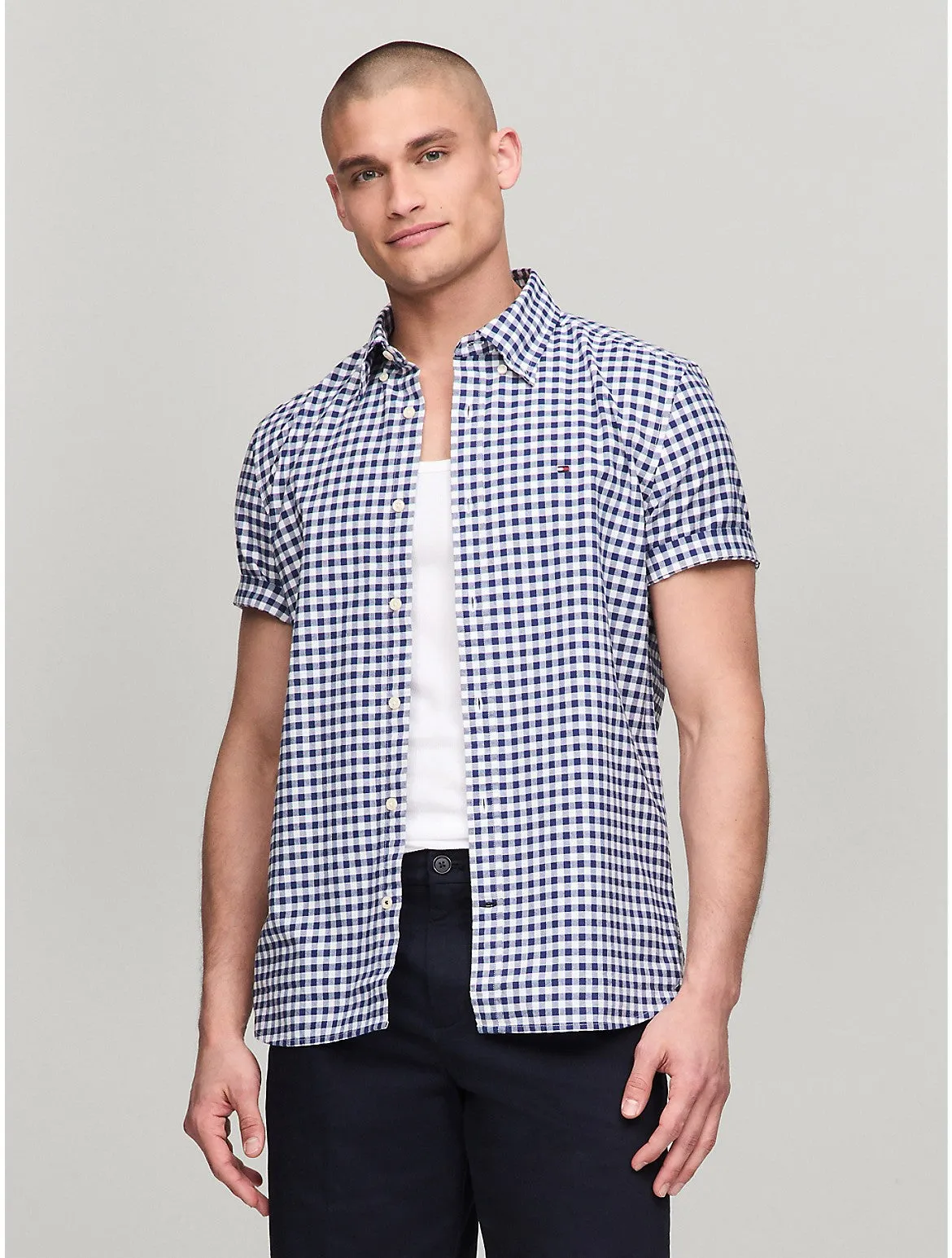 Tommy Hilfiger Men's Gingham Regular Fit Oxford Shirt
