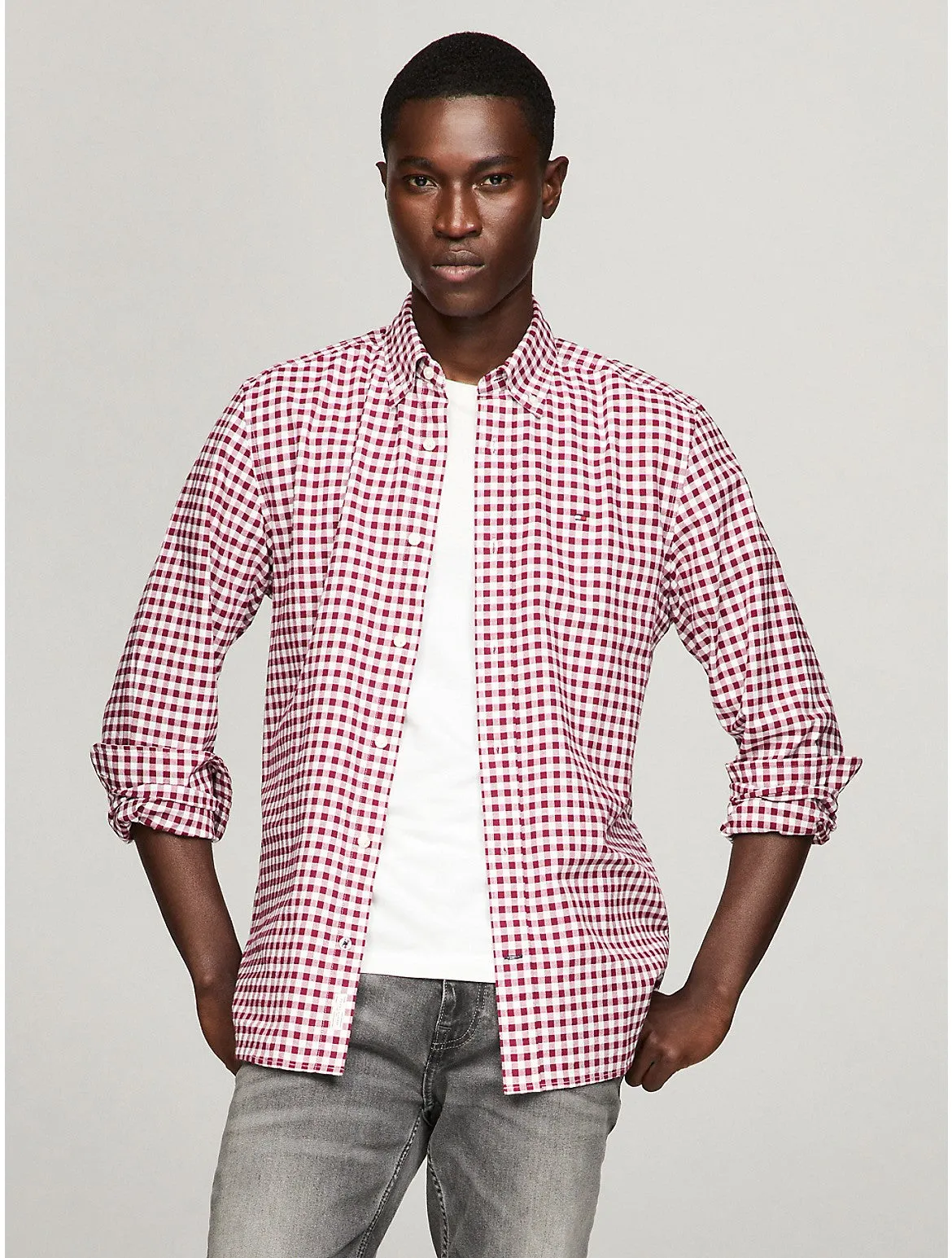 Tommy Hilfiger Men's Gingham Regular Fit Oxford Shirt
