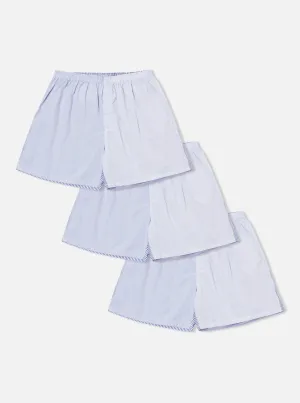 Universal Works 3 Pack Boxer Short in Blue Classic Mix